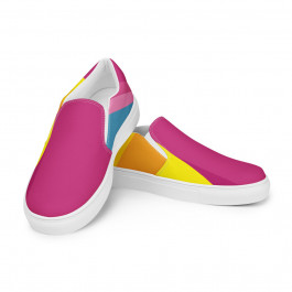 Abstract Yellow & Purple Women’s Slip-on Canvas Sneakers