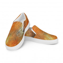 Abstract Orange & Gold Men’s Slip-on Canvas Sneakers