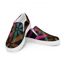 Abstract Colorful Women’s Slip-on Canvas Sneakers