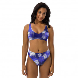 Blue Patches Recycled High-waisted Bikini