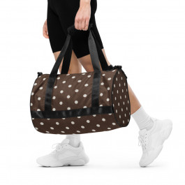 Brown With White Circles Gym Bag