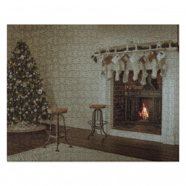 Christmas Tree By The Fireplace Jigsaw Puzzlezzlezle