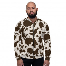 Gray & Brown Camouflage Unisex Bomber Jacket