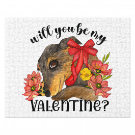Will You Be My Valentine Puppy Dog Jigsaw Puzzle
