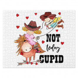 Not Today Cupid Valenines Day Jigsaw Puzzle