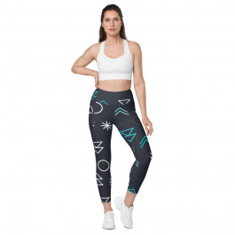 Abstract Geometric Shapes Leggings With Pockets