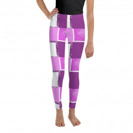 Abstract Purple Squares Youth Leggings