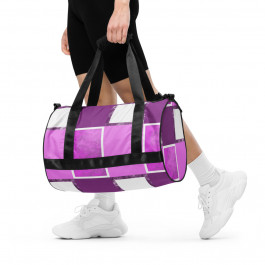 Abstract Purple & White Squares Gym Bag