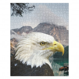 Bald Eagle On Mountain Lake Jigsaw Puzzle